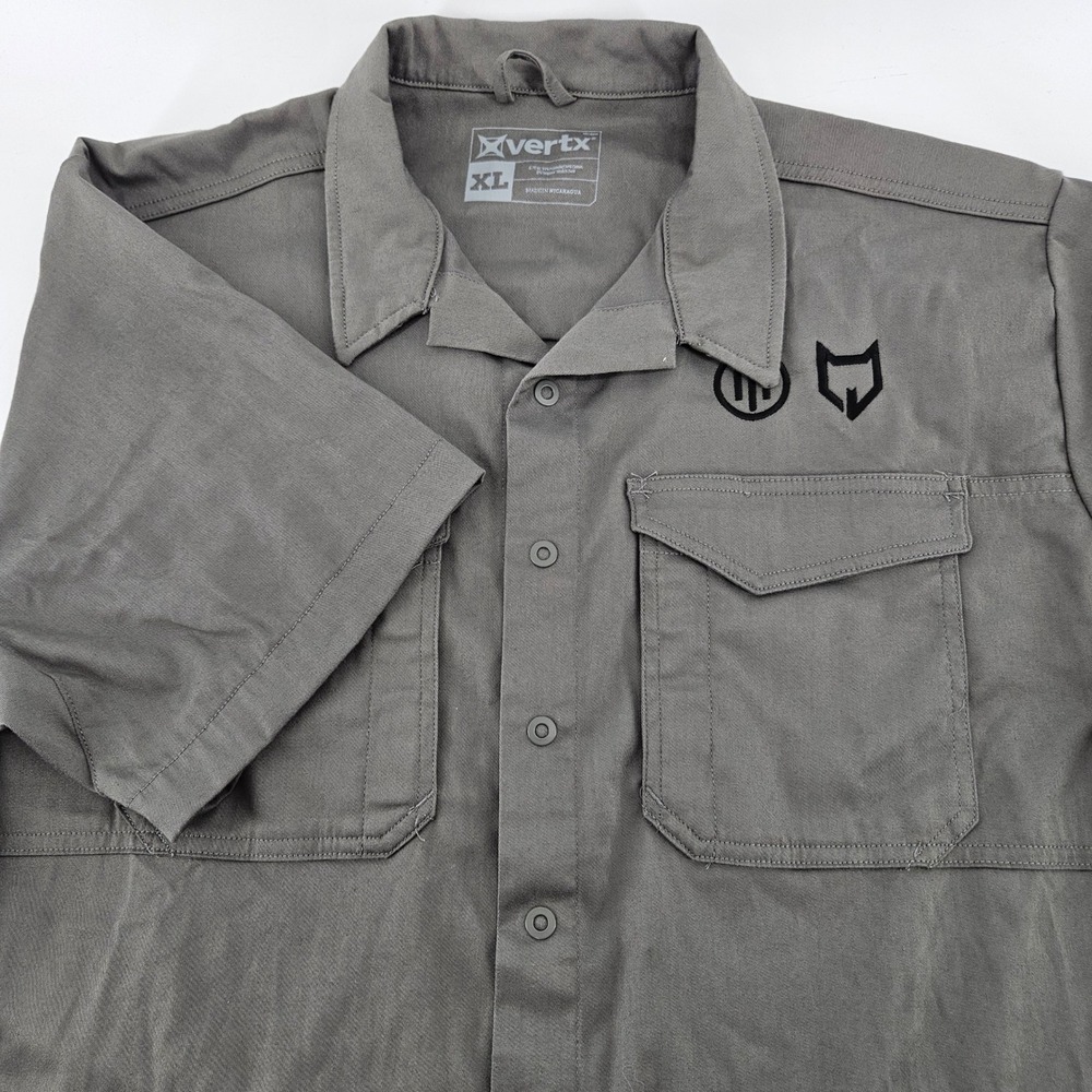 Vertx Mens XL Gray Short Sleeve Tactical Button Up Shirt Stretch Twill WPL00446